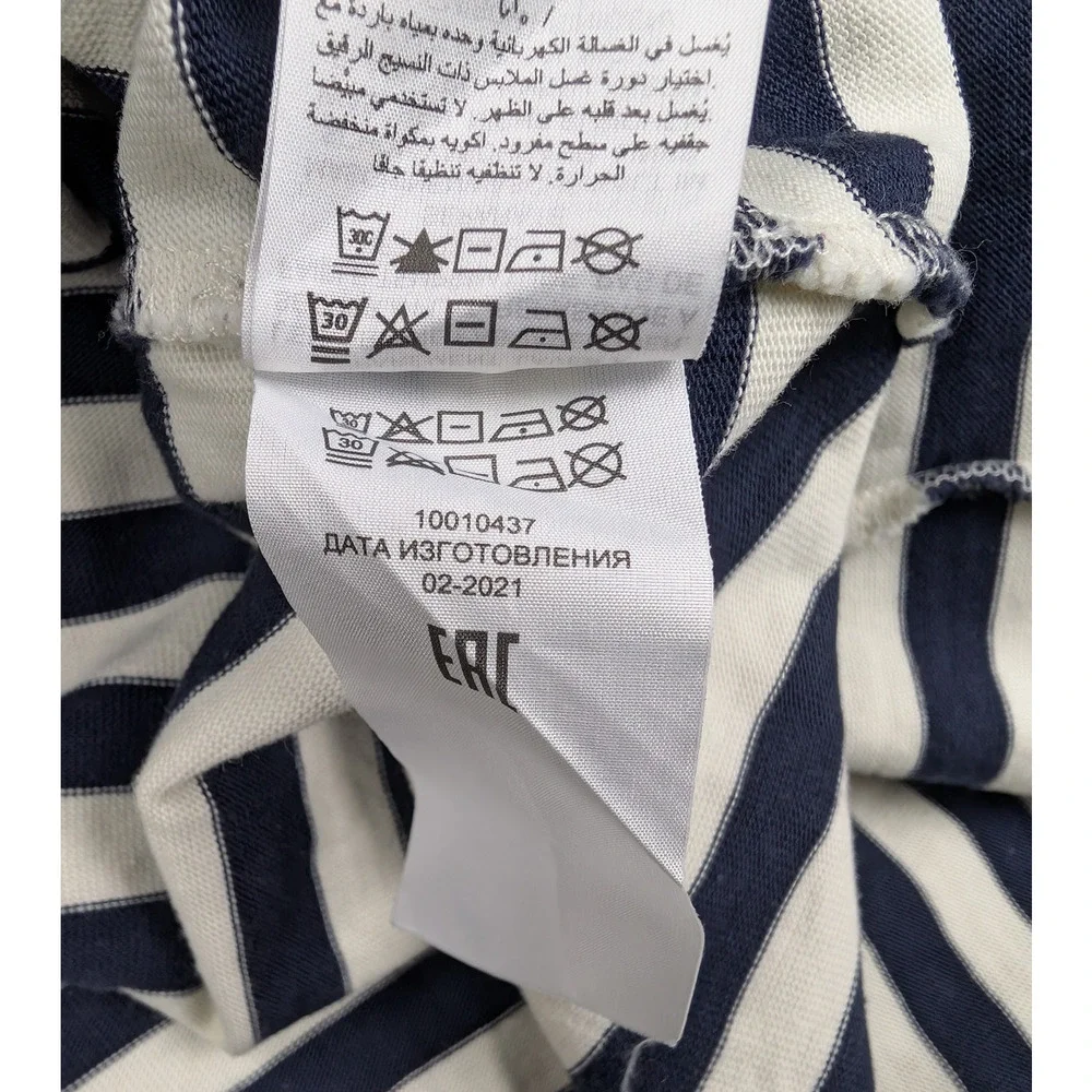 Tory Burch T Shirt Dress Womens Small Logo Striped Quiet Luxury Timeless Classic
